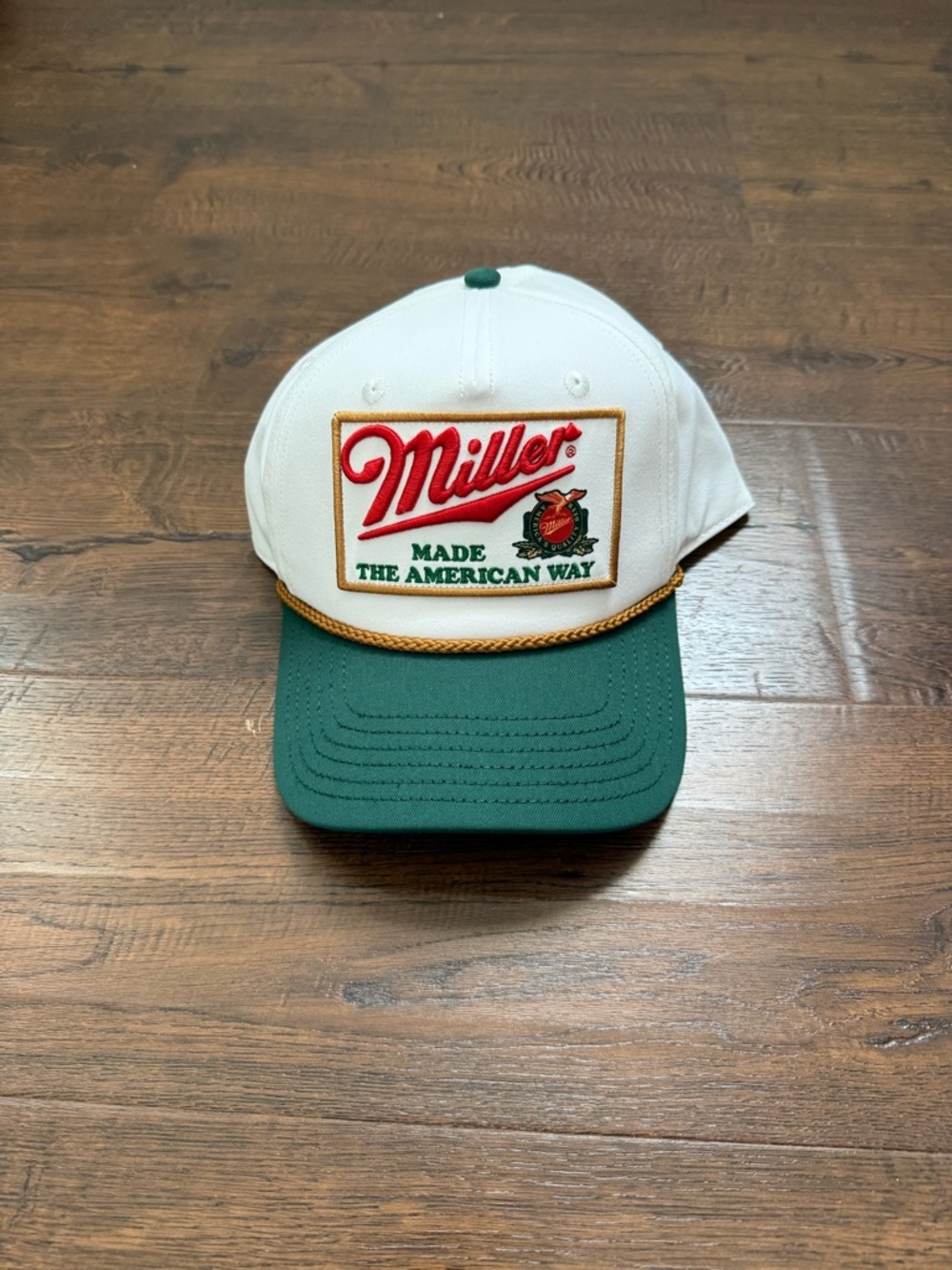 MILLER White and Green Trucker Hat - Made the American Way